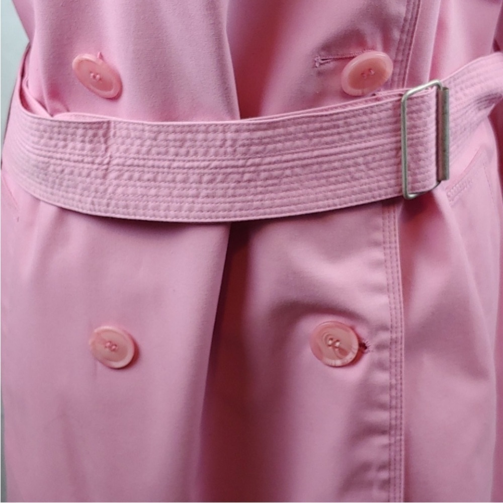 Elegant Pink Women's Trench Coat - Picture 4 of 7